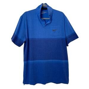 Nike Golf Dri-Fit Tour Performance Colorblock Royal Blue S/S Men's Shirt Size L